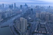 现代都市航拍晨光