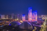 地标建筑烟花投影效果