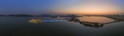 宽幅徐州云龙湖水上世界日暮风光全景