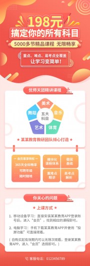 教育培训精品课程公众号运营长图模板