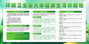 环境环保爱国卫生月绿色风格展板图片素材