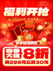 简约福利开抢送福利小红书海报图片