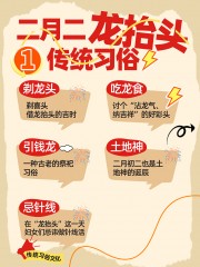 龙抬头传统习俗小红书封面海报