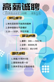 卡通春季招聘海报
