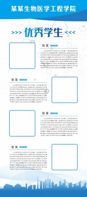 蓝色精致优秀学生学生风采展架