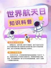 简约世界航天日知识科普小红书海报