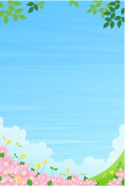 春天卡通风景插画图片下载
