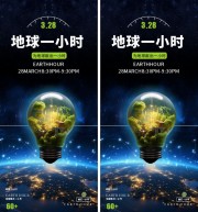 3月28日地球一小时环保宣传海报