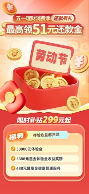 五一理财消费季商业投资宣传海报