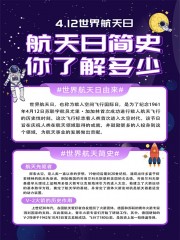 星空背景世界航天日知识科普小红书海报
