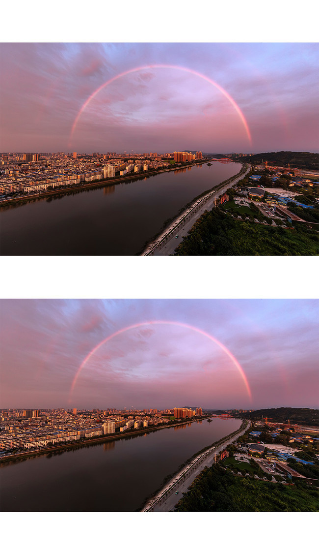城市彩虹图片