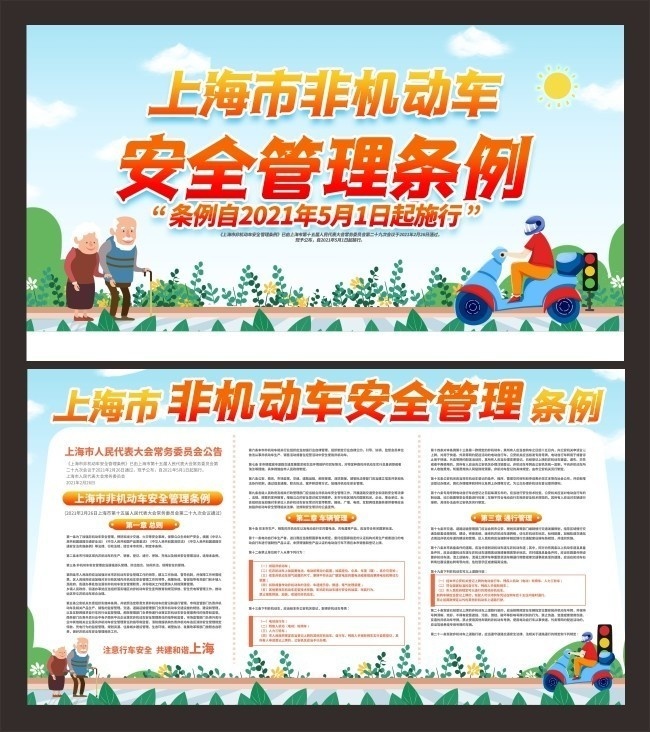 上海市非机动车安全管理条例展板下载