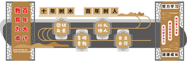 中国风校园教育文化墙