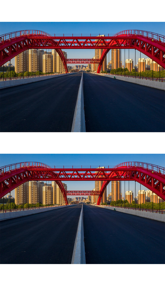 道路上的拱桥高清图片素材