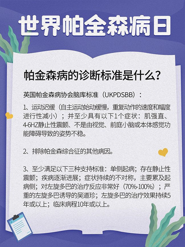 健康知识世界帕金森病日海报