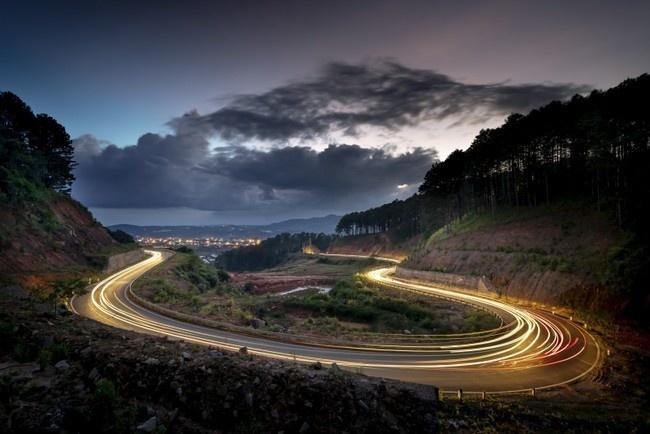 公路夜景图片素材