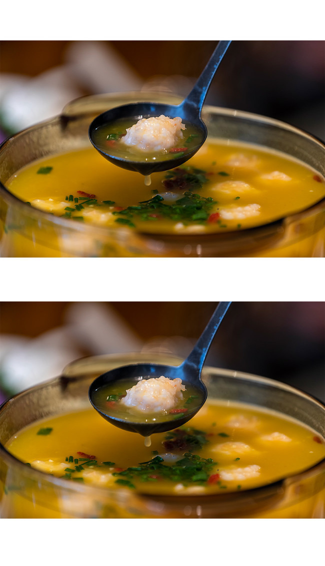 金汤小米炖虾滑美食图片