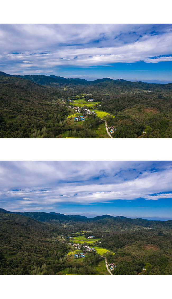 鸟山村秋季风景俯瞰摄影图片高清