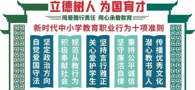 新时代中小学生教师职业行为十项准则文化墙