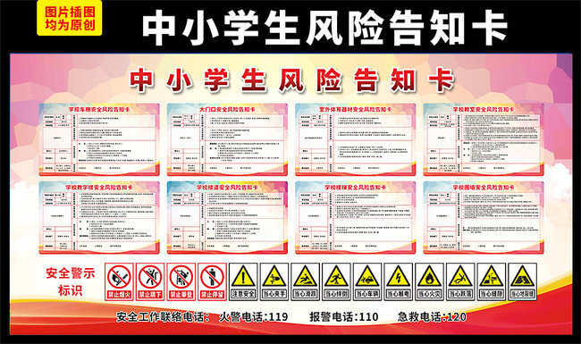 中小学生风险告知卡宣传栏