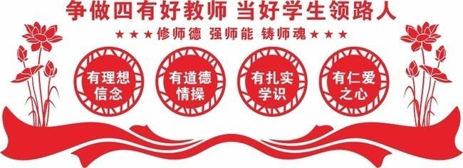 争做四有好教师当好学生领路人学校文化墙图片