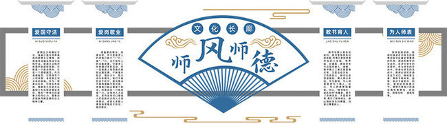 中国风师风师德校园文化墙