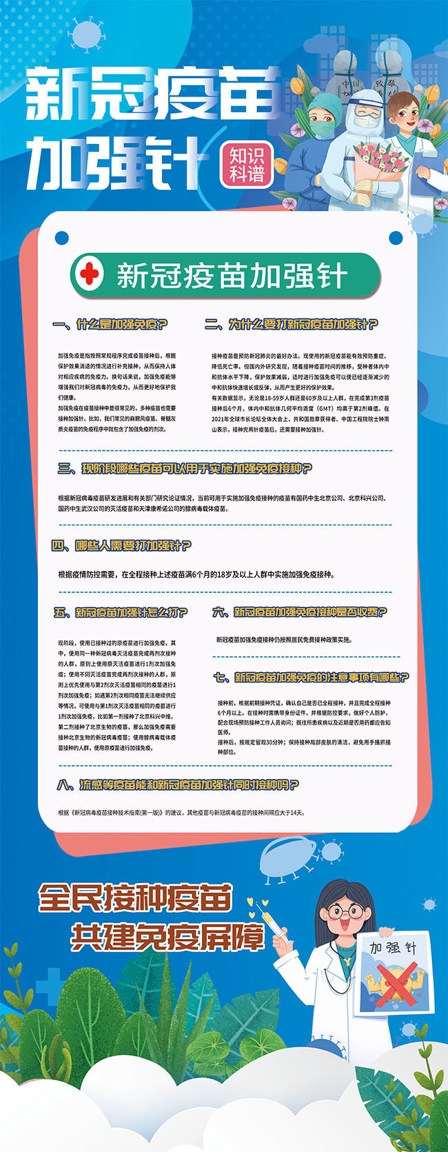 新冠疫苗加强针科普展架