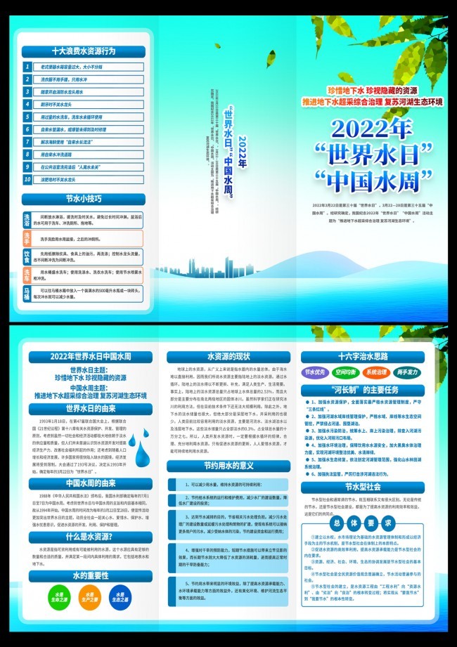 2022世界水日中国水周活动三折页