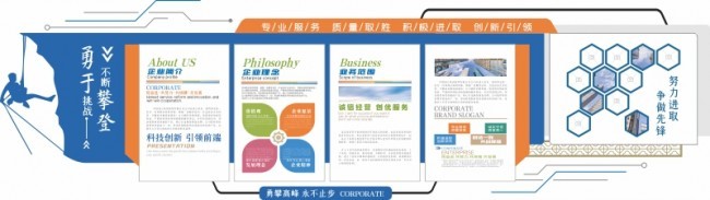 大气企业文化墙展板