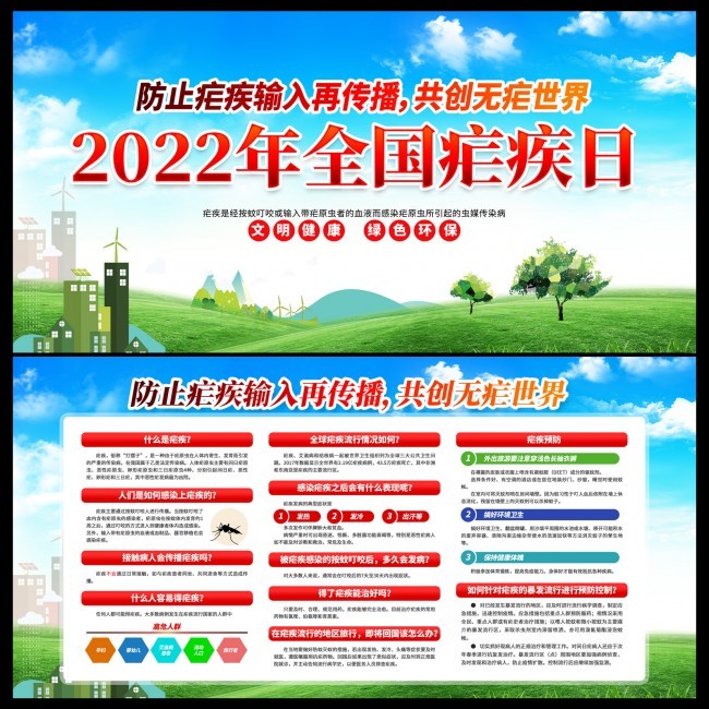 2022年全国疟疾日宣传展板