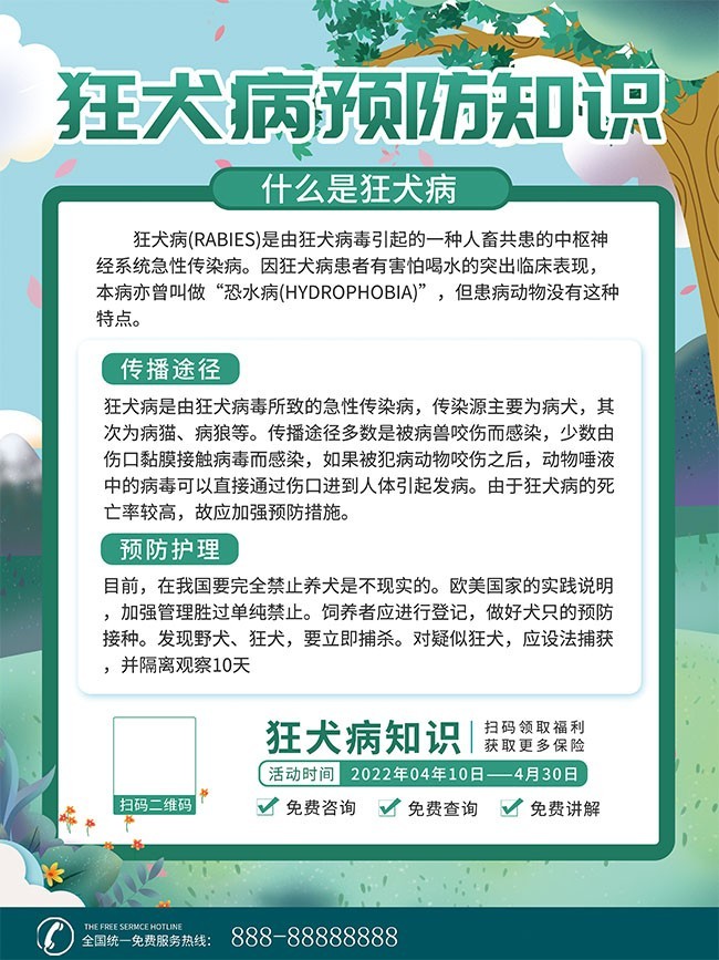 狂犬病预防知识宣传图片下载