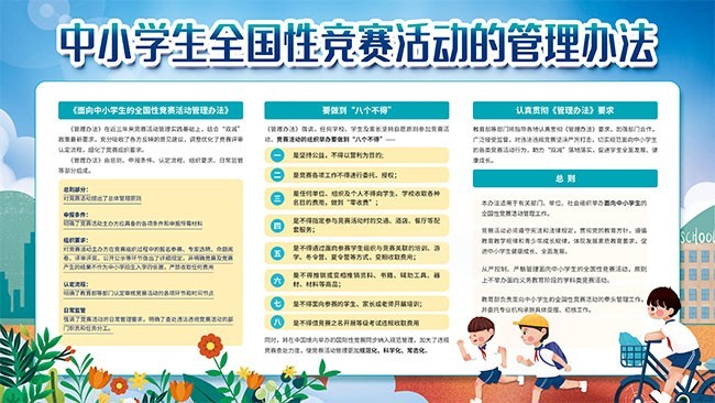 中小学全国性竞赛活动管理办法宣传栏图片