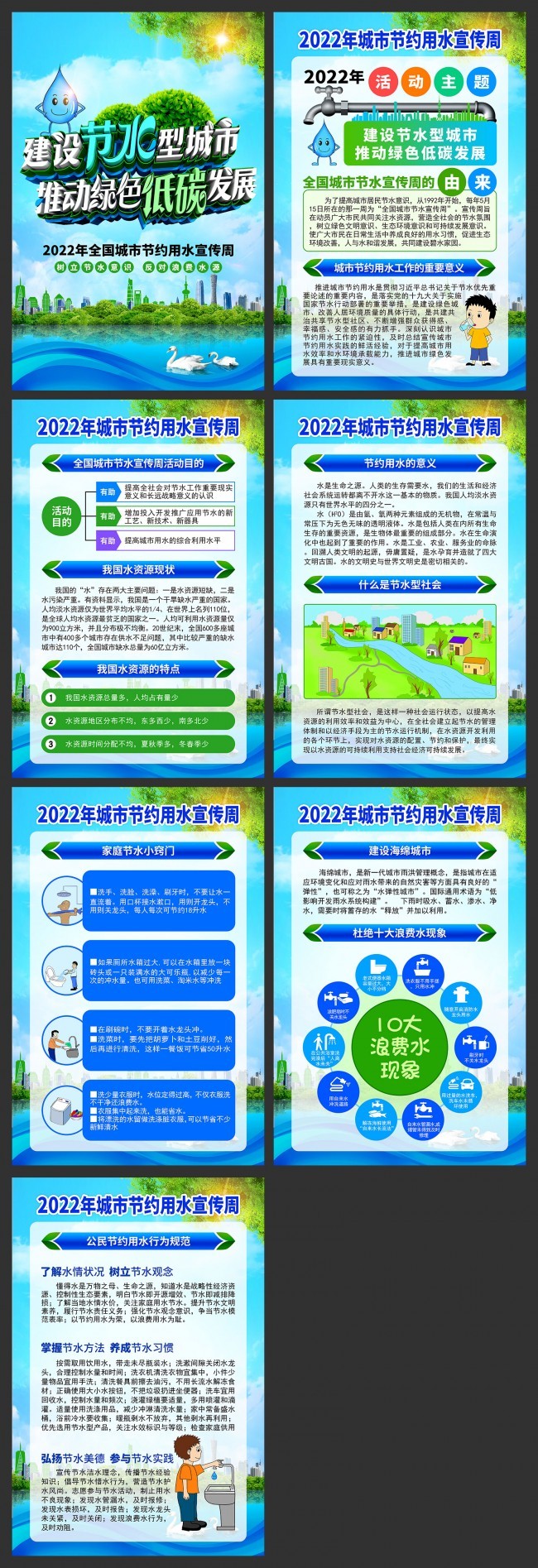 2022城市节水宣传周挂图模板