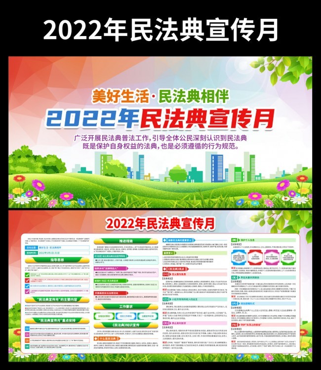 2022民法典宣传月活动展板