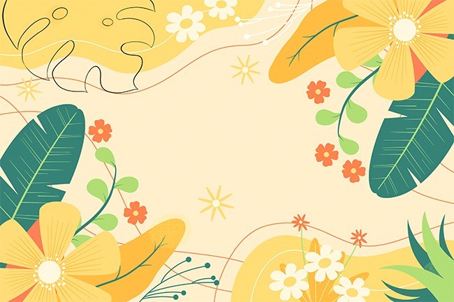 手绘植物花纹插画背景图片