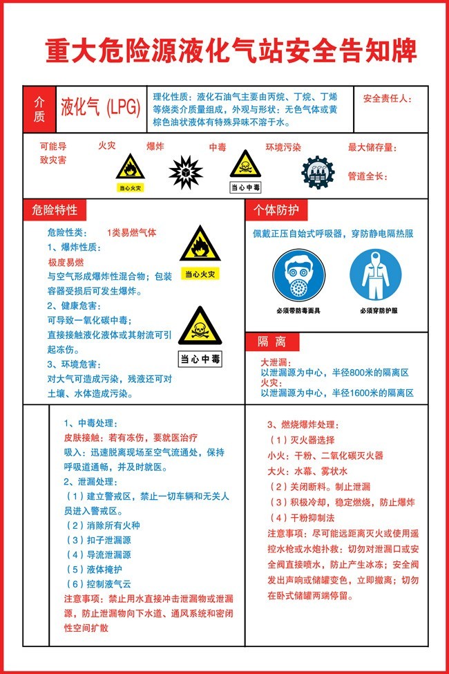 重大危险源液化气站安全告知牌图片