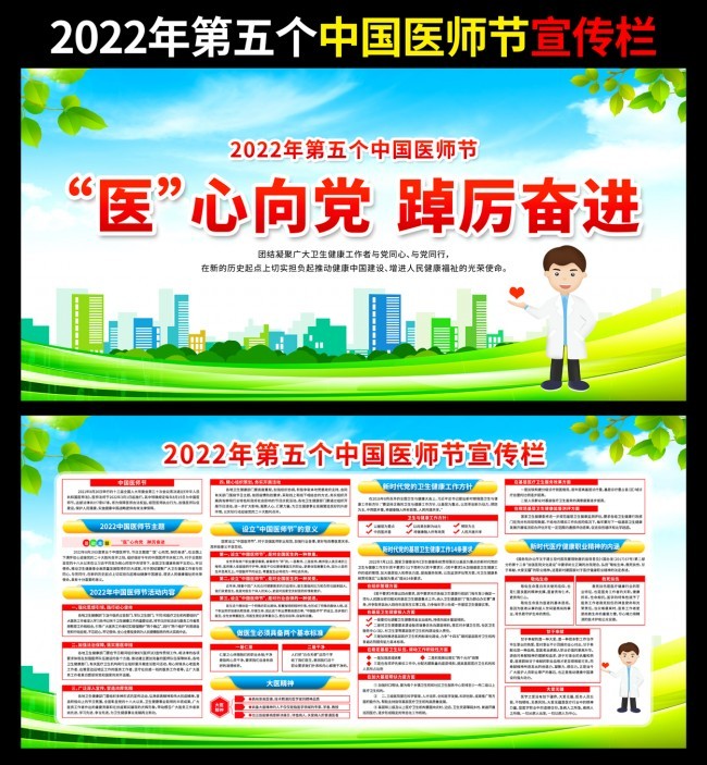 2022年中国医师节主题展板