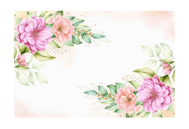 手绘粉色水彩花卉背景图片素材