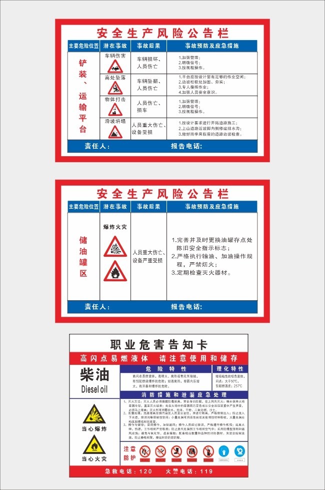 安全生产风险告知栏图片素材