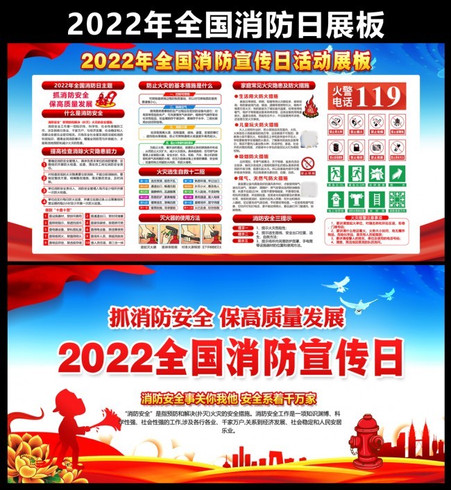 2022消防宣传月展板设计
