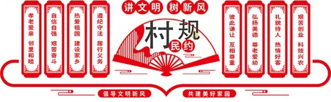 乡村讲文明树新风文化墙图片模板