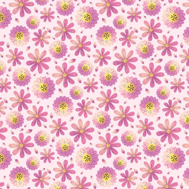 粉色手绘花朵花纹矢量背景下载