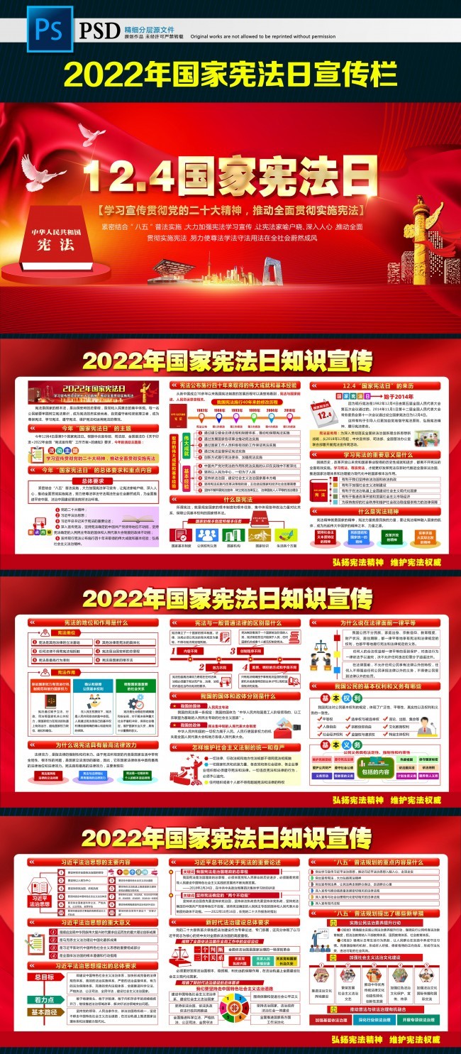 2022年国家宪法日知识展板图片
