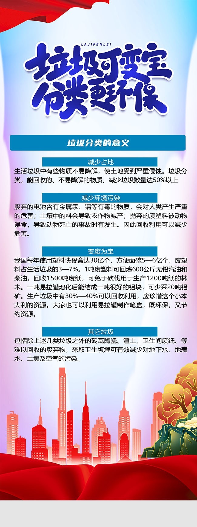 高档垃圾分类环保易拉宝