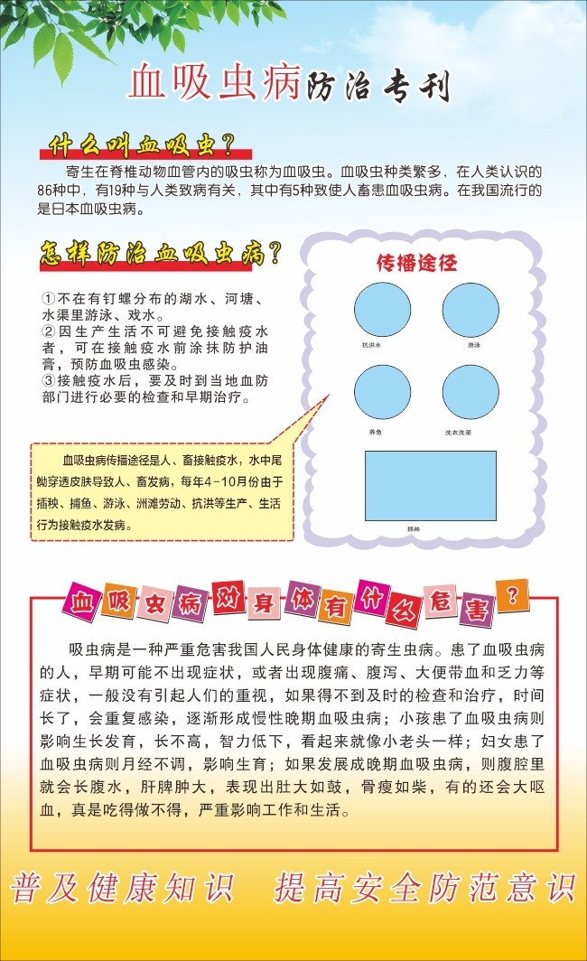 小清新血吸虫病防治知识海报