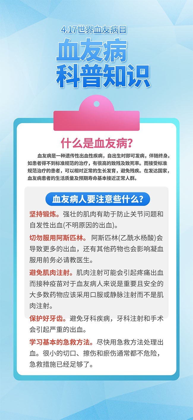 血友病科普知识宣传展架图片