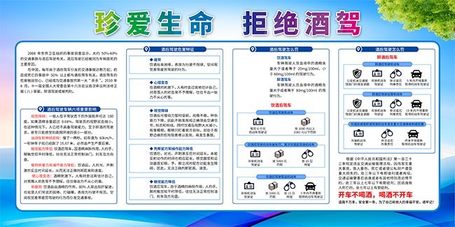 珍爱生命拒绝酒驾宣传展板 