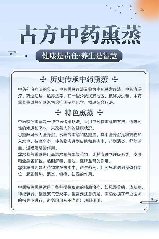 水墨渐变夏季熏蒸中医文化海报