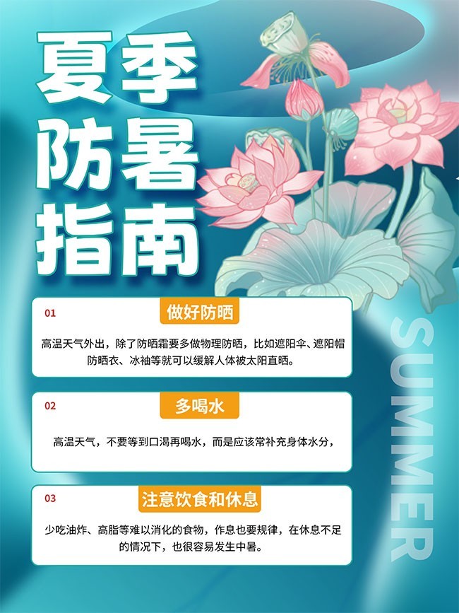 夏季防暑指南海报