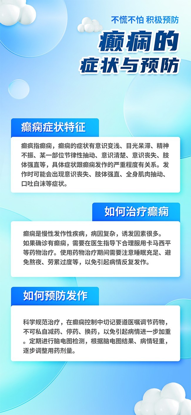 癫痫的症状与预防宣传海报下载